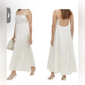 Reformation East Dress in White Cream Spaghetti Strap Maxi Dress Size Large
